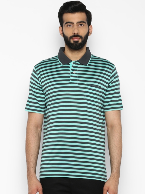 

ColorPlus Men Blue Striped Polo Collar T-shirt