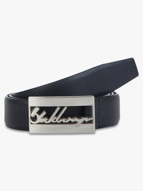 

Blackberrys Men Black Leather Textured Belt