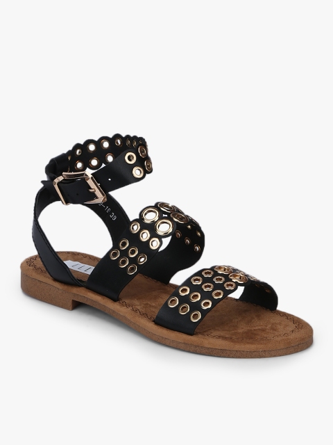 

Black Open Toe Flats Sandals
