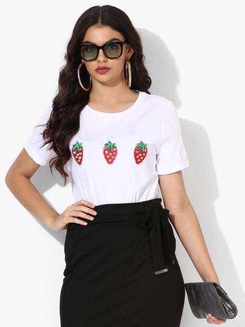 

White Embellished T Shirt