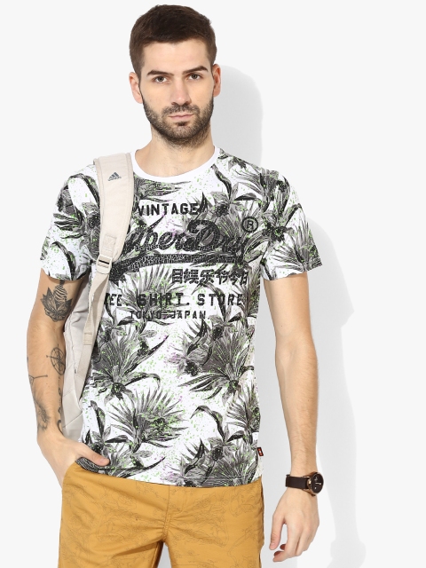 

White Printed Fit Round Neck T-Shirt
