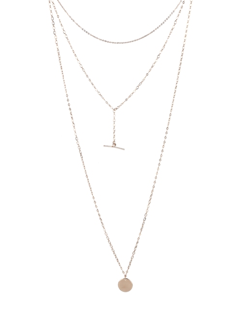 

Forever New Rose Gold Plated Brass CZ Layered Necklace