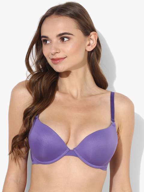 

Blue Solid Under-Wired Padded Bra