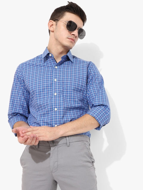 

Blue Checked Slim Fit Casual Shirt