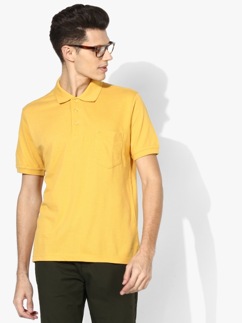 

Yellow Solid Regular Fit Polo T-Shirt