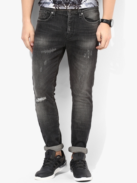 

SELECTED Men Black Skinny Fit Mid-Rise Mildly Distressed Jeans