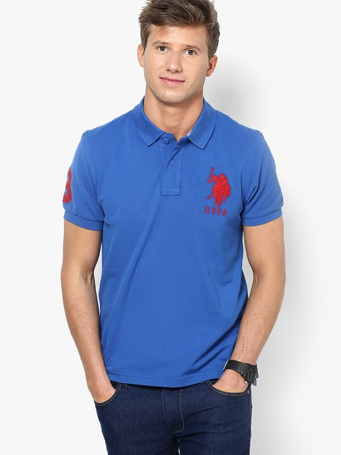 

Blue Solid Slim Fit Polo T-Shirt