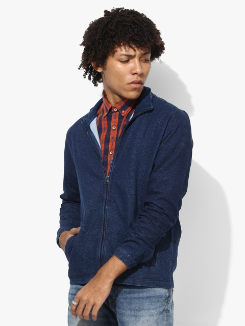 

Navy Blue Solid Casual Jacket