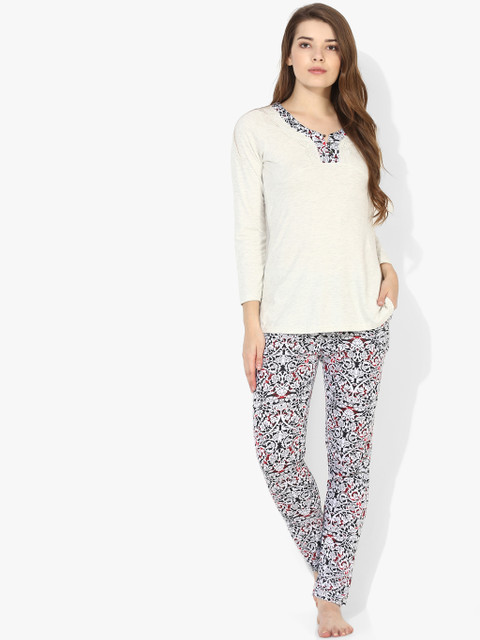 

Cream Printed Loungewear Set