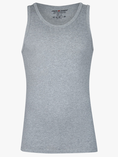 

Grey Self Design Regular Fit Round Neck Vest