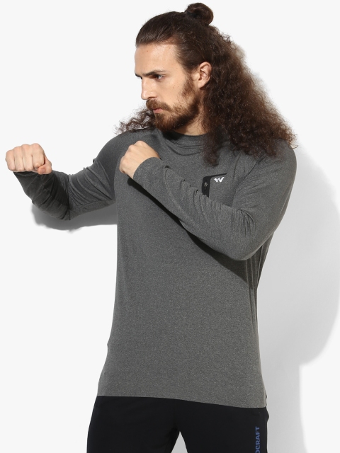 

Dark Grey Textured Round Neck T-Shirt