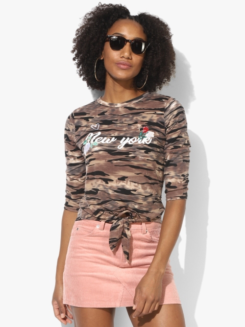 

Brown Printed Blouse