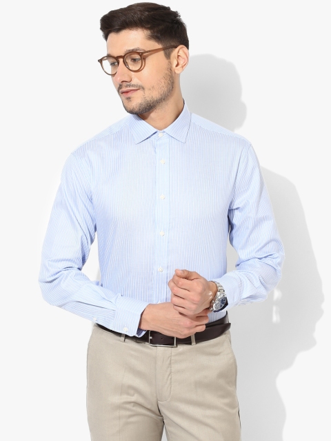 

Blue Striped Regular Fit Casual Shirt