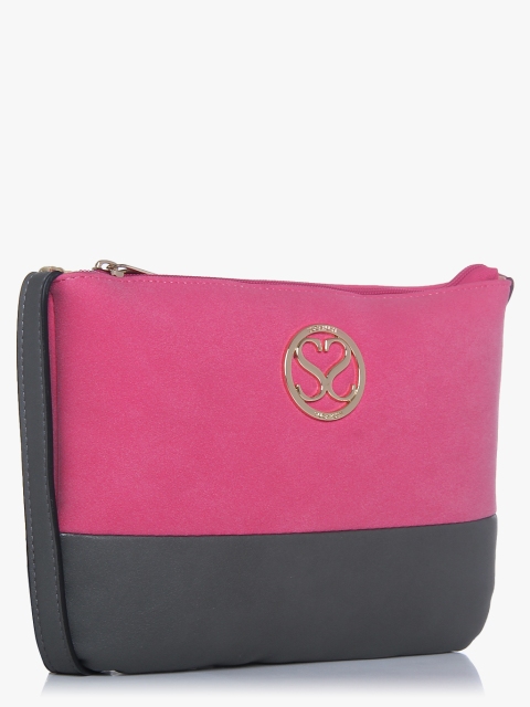 

Sugarush Women Pink & Grey Colourblocked Sling Bag