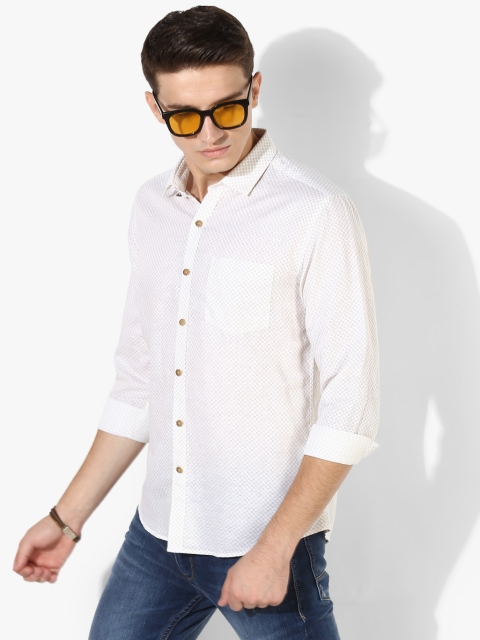

Off White Printed Slim Fit Casual Shirt