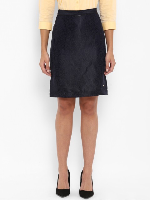 

Park Avenue Women Navy Blue Printed Pencil Skirt