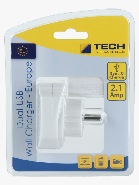 

White Dual Usb Wall Charger Adaptor