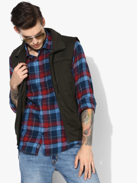 

Olive Solid Casual Jacket