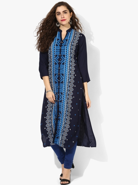 

Sabhyata Women Blue Printed Kurta