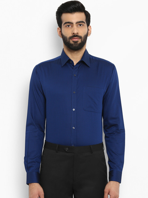 

Raymond Men Blue Slim Fit Printed Formal Shirt