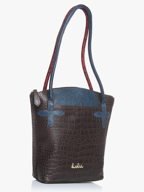 

Nobel 03 Brown/Midnight Blue Leather Tote Bag