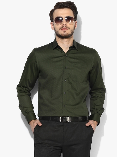 

Olive Printed Slim Fit Casual Shirt