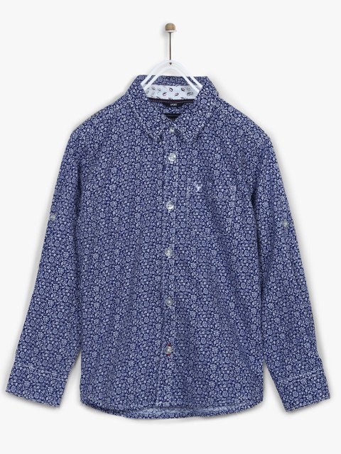 

Navy Blue Slim Fit Casual Shirt