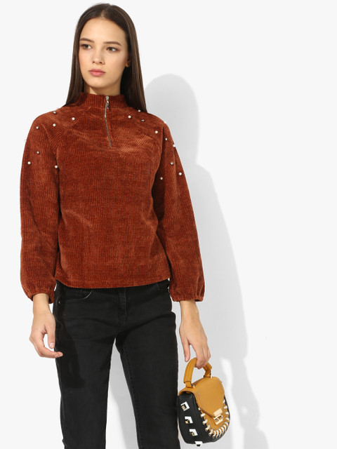 

Tan Embellished Blouse