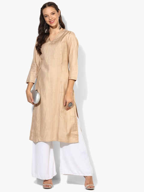 

Beige Striped Kurta