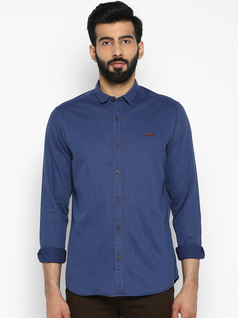 

ColorPlus Men Blue Regular Fit Solid Casual Shirt