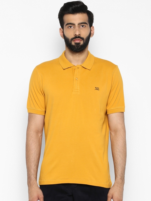 

ColorPlus Men Yellow Solid Polo Collar Pure Cotton T-shirt