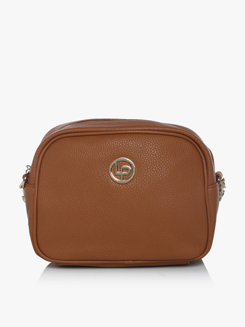 

Tan Synthetic Leather Sling Bag