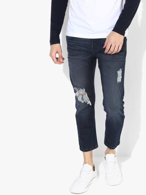 

Navy Blue Washed Slim Fit Jeans