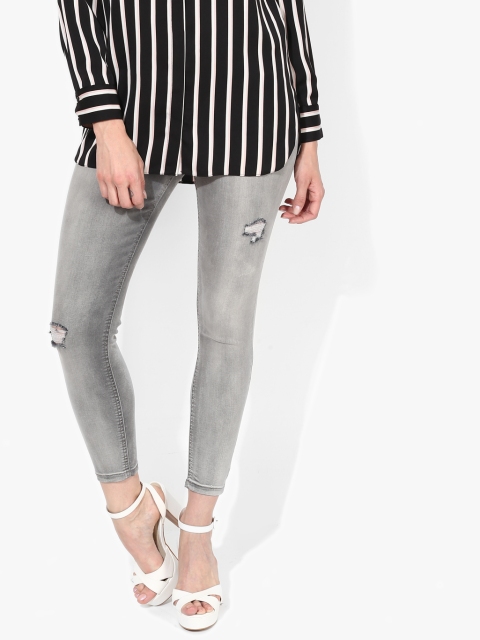 

Grey Washed Mid Rise Skinny Fit Jeans