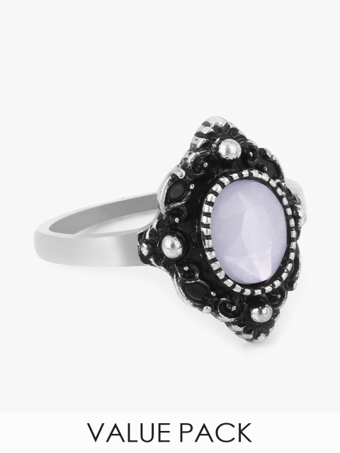 

Silver Stone Rings Set