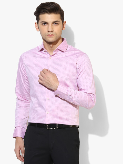 

Pink Solid Regular Fit Formal Shirt