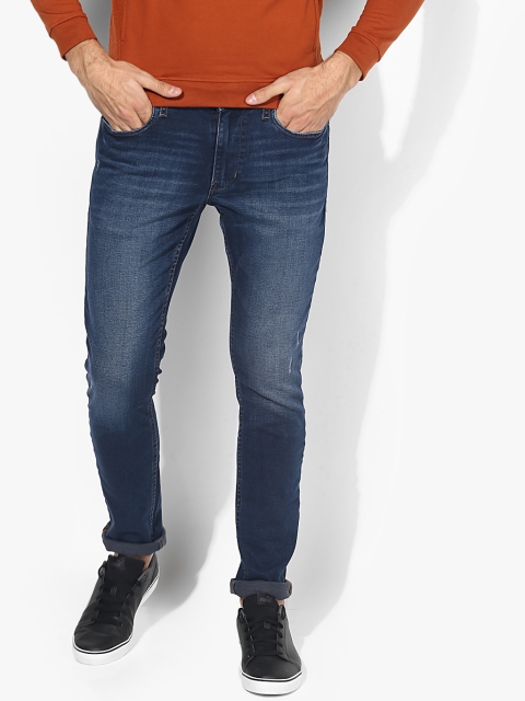 

Navy Blue Washed Low Rise Slim Fit Jeans
