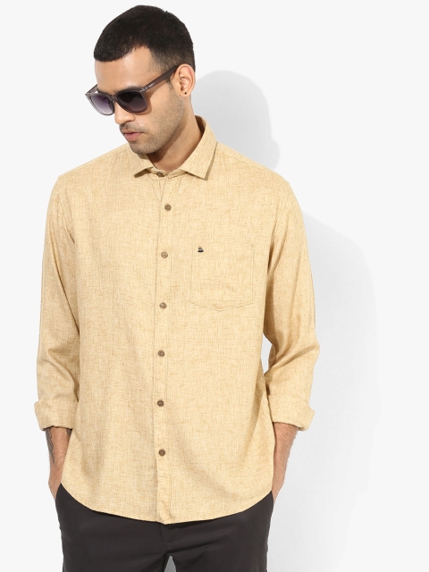 

Khaki Solid Regular Fit Casual Shirt