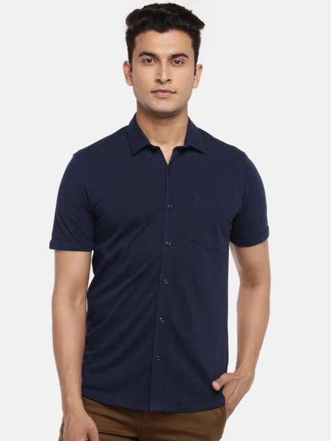 

BYFORD by Pantaloons Men Blue Regular Fit Solid Casual Shirt
