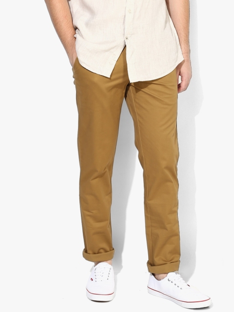 

Khaki Solid Slim Fit Chinos