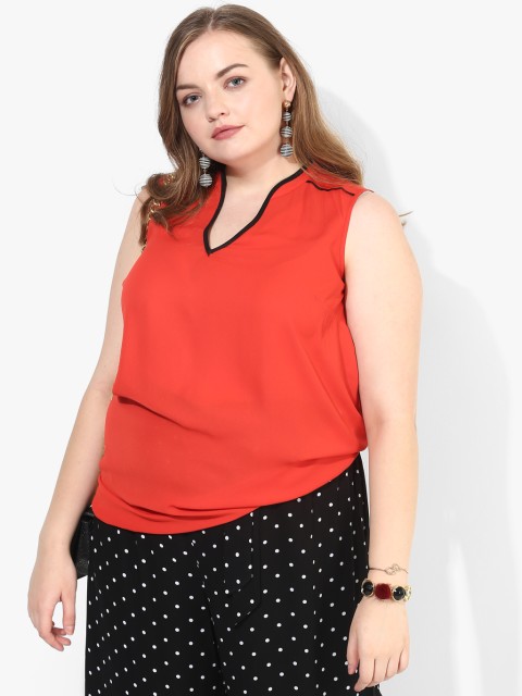 

DOROTHY PERKINS Curve Red Solid Blouse