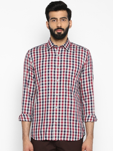 

ColorPlus Men Red & Off-White Tailored Fit Checked Casual Shirt