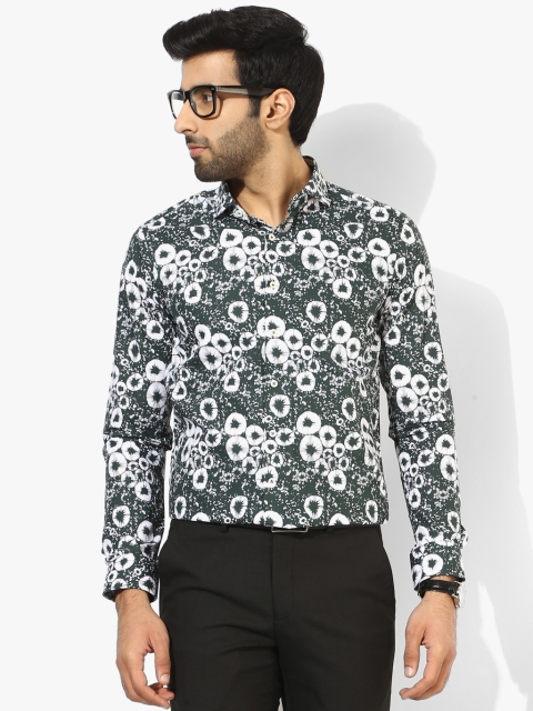 

Green Printed Slim Fit Formal Shirt