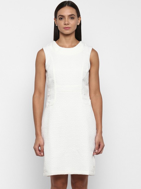 

Park Avenue Women White Self Design Sheath Dress