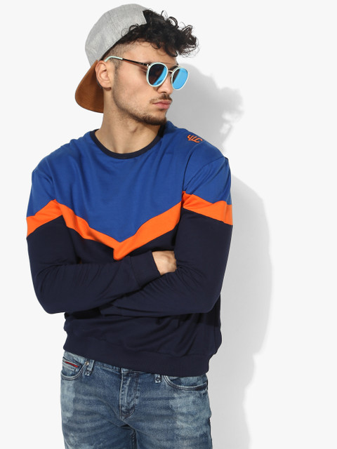

Navy Blue/Blue Colourblocked Sweatshirts