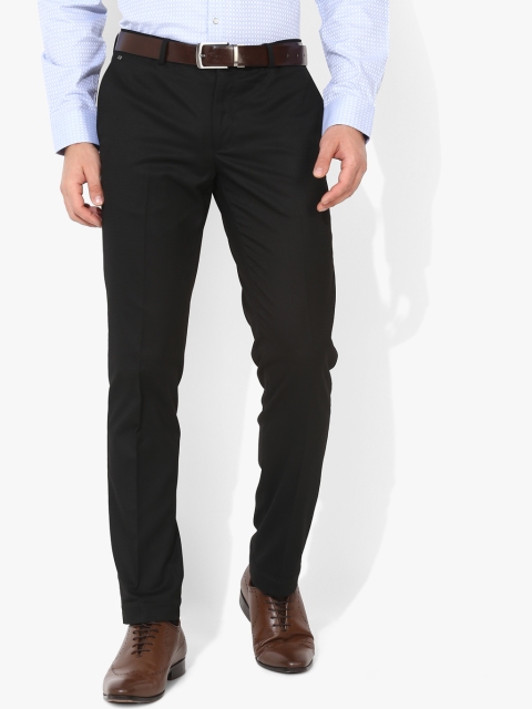 

Black Self Design Slim Fit Formal Trouser