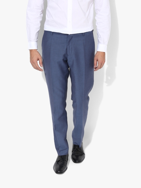 

Blue Solid Slim Fit Formal Trouser