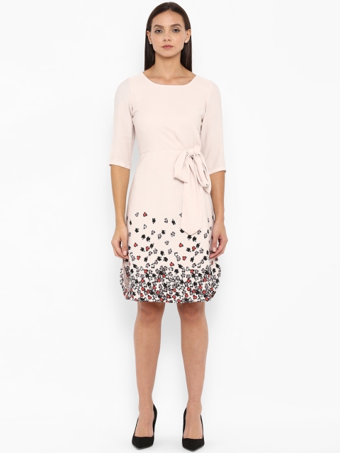 

Park Avenue Women Beige Printed Fit and Flare Dress