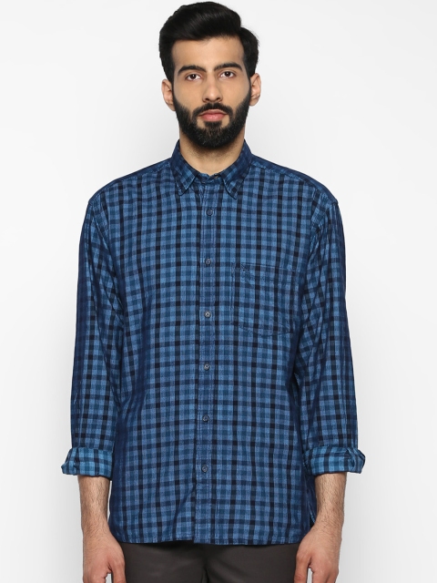 

ColorPlus Men Blue Regular Fit Checked Casual Shirt