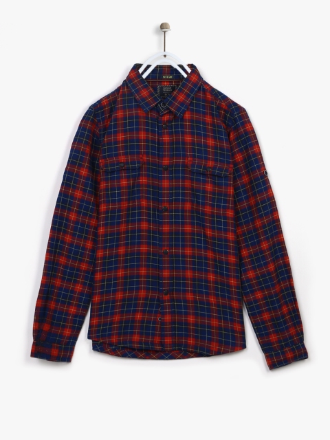 

Red Checked Regular Fit Casual Shirt